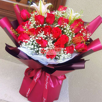 江门30朵红玫瑰百合，做你余生故事里的人