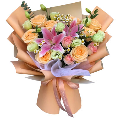 江门11朵玫瑰桔梗百合，陪你每个季节